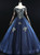 For This Year's Biggest Dance Navy Blue Ball Gown Tulle Embroidery Beading Quinceanera Dress