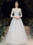 It's Prom Season A-Line White Tulle Appliques Beading Long Sleeve Wedding Dress