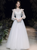 Browse Our Lovely Simple White Tulle Long Sleeve Appliques Long Wedding Dress