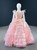 In One Step Pink Ball Gown Tulle Tiers Sequins Beading Flower Girl Dress