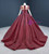 At Incredible Price Burgundy Ball Gown Organza Beading Long Sleeve Prom Dress