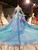 Will Be Available For Purchase Blue Ball Gown Tulle Sequins Long Sleeve Appliques Beading Wedding Dress