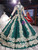 Looking For Cute And Stylish Green Ball Gown Sequins Gold Appliques High Neck Long Sleeve Wedding Dress