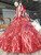 With Kemedress, You'Ll Find Red Ball Gown Sequins Long Sleeve High Neck Beading Wedding Dress