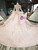 All Sizes Pink Ball Gown Tulle Sequins High Neck Long Sleeve Wedding Dress