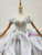 Custom Tailored Gray Ball Gown Tulle Off the Shoulder Appliques Wedding Dress