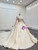 Find All Of The Latest Styles Champagne Ball Gown Tulle Off the Shoulder Long Sleeve Beading Wedding Dress