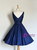 Navy blue Short Fashion Party Dress V neck A Line Prom Dress Backless Homecoming Dresses