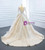 Champagne Ball Gown Tulle Sequins Long Sleeve Wedding Dress