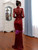 Fairy Tale In Stock:Ship in 48 Hours Burgundy Mermaid Sequins Long Sleeve Party Dress