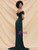 Hot Sale In Stock:Ship in 48 Hours Black Mermaid Satin Off the Shoulder Long Party Dress