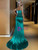 Modest In Stock:Ship in 48 Hours Blue Satin Pleats Spagehtti Straps Party Dress