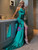 Modest In Stock:Ship in 48 Hours Blue Satin Pleats Spagehtti Straps Party Dress