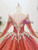 Fit Your Body Type Red Ball Gown Tulle Sequins Long Sleeve Beading Crystal Wedding Dress