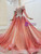 Fit Your Body Type Red Ball Gown Tulle Sequins Long Sleeve Beading Crystal Wedding Dress