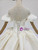 Fit Your Fashion Sense Ivory White Ball Gown Satin Puff Sleeve Beading Backless Wedding Dress