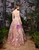Pink Tulle Embroidery Lace Appliques Spaghetti Straps Prom Dress