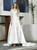 Will Be Available For Purchase White Ball Gown Satin 3/4 Sleeve Appliques Beading Wedding Dress