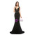 Free Shipping Sexy Black Mermaid Deep V-neck Beading Prom Dress