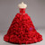 Red Ball Gowns Ruffles Tulle Taffeta Lace Appliques For 15 Year