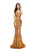 2020 Great Choice Gold Mermaid V-neck Gold Sequins Appliques Long Prom Dress