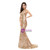 Biggest Sale Champagne Gold Mermaid V-neck Gold Sequins Long Prom Dress