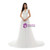 1000+ Styles White Tulle Scoop Neck Lace Appliques Beading Wedding Dress