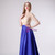 Browse Our Lovely A-Line Royal Blue Satin Short Sleeve Beading Prom Dress