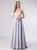 Hottest Items A-Line Silver Gray Satin Short Sleeve Beading Long Prom Dress