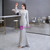 Affordable Silver Mermaid Sequins Long Sleeve V-neck Prom Dress