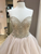 Close up of hand-sewn crystal beading on sweetheart neckline ball gown bodice