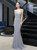 Find And Buy The Perfect Gray Mermaid Handwork Beading V-neck Tulle Luxury Prom Dress