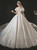 Get An On-Trend Ivory White Satin Lace Puff Sleeve Backless Wedding Dress With Bow