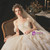 Buy The Newest Tulle Sequins Off the Shoulder Beading Champagne Wedding Dress