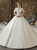 Purchase Your Favorite White Ball Gown Satin Short Sleeve See Through V-neck Wedding Dress