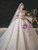 Check Out Entire Collection Light Champagne Tulle Sequins Backless Short Sleeve Wedding Dress