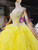 Yellow Ball Gown Tulle Sweetheart Beading Sleeveless Prom Dress