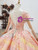 Colorful Ball Gown Tulle Long Sleeve Appliques Wedding Dress