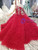 Burgundy Ball Gown One Shoulder Long Sleeve Appliques Flower Girl Dress