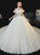 The Worldwide Shipping Online Store Chamapgen Tulle Off the Shoulder Pearls Wedding Dress With Train