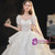 Come In All Styles And Colors Light Champagne Tulle Lace Appliques Puff Sleeve Beading Wedding Dress