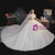 Find Your Dress For Prom! Light Champagne Tulle Sequins Short Sleeve Beading Backless Wedding Dress