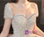 Is Now Available. Dark Champagne Tulle Short Sleeve Backless Beading Wedding Dress