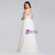 Brand New A-Line White Chiffon Lace V-neck Plus Size Prom Dress