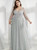 Find The Perfect A-Line Gray Tulle Lace Long Sleeve V-neck Plus Size Prom Dress