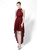 In Stock:Ship in 48 Hours Burgundy Hi Lo Sequins Beading Prom Dress