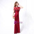 An Extra 40% Off Storewide In Stock:Ship in 48 Hours Burgundy V-neck Prom Dress With Shawl