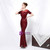 To Fit Your Style In Stock:Ship in 48 Hours Burgundy Mermaid Sequins Short Sleeve Prom Dress