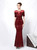 To Fit Your Style In Stock:Ship in 48 Hours Burgundy Mermaid Sequins Short Sleeve Prom Dress