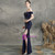 Affordable In Stock:Ship in 48 Hours Navy Blue Mermaid Off the Shoulder Prom Dress With Split